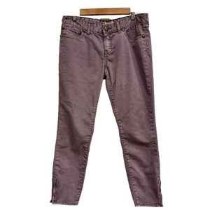 Free People Lilac Cropped Denim Jeans with Ankle Zipper. Size 28x26